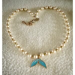 Cousin Claudine Fresh Water Pearl With Mermaid Tail Charm